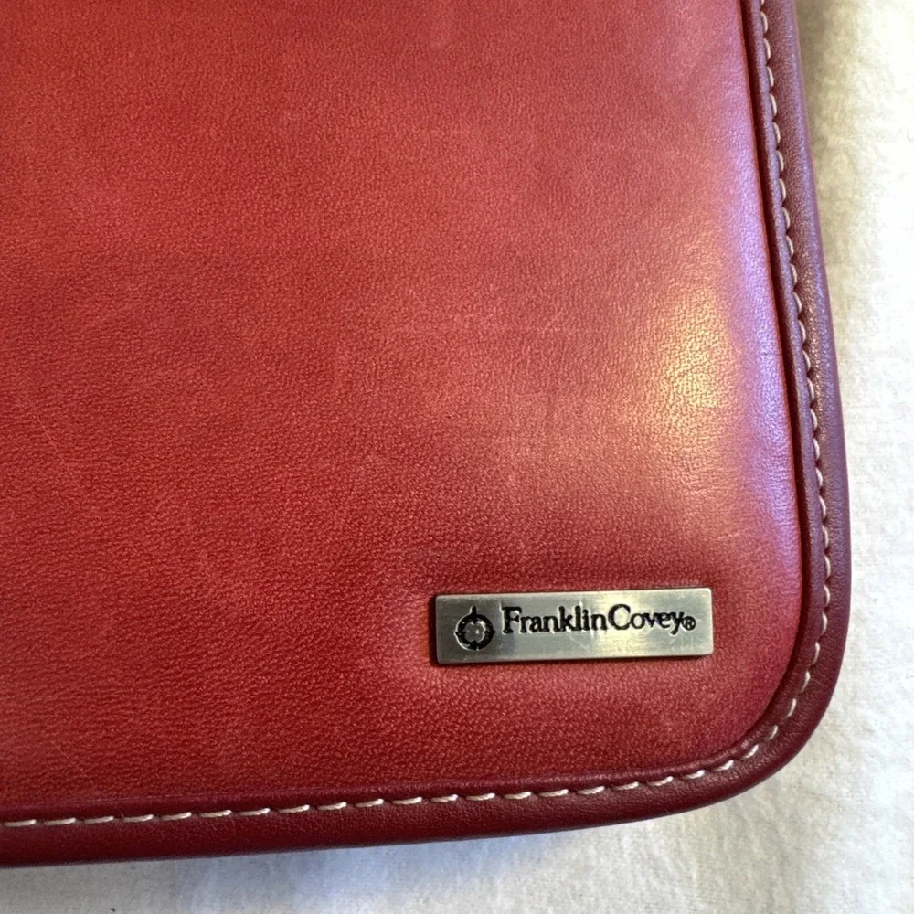 Franklin Covey 7 Ring Genuine Full‎ Grain Leather Inside & Out 11x8
